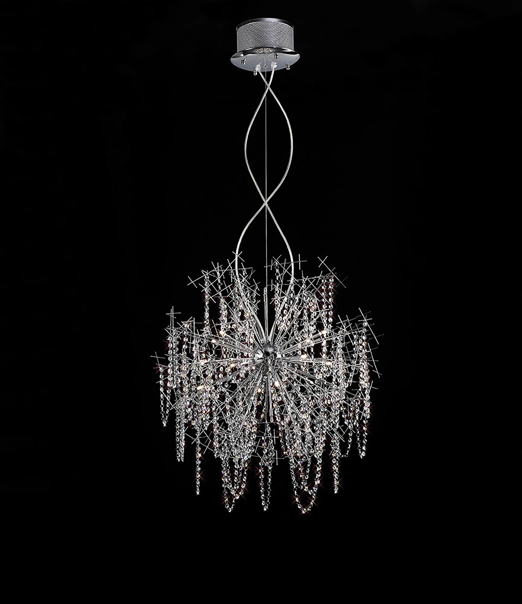 Lexi Crystal Ceiling Lights Diyas Spherical Crystal Fittings